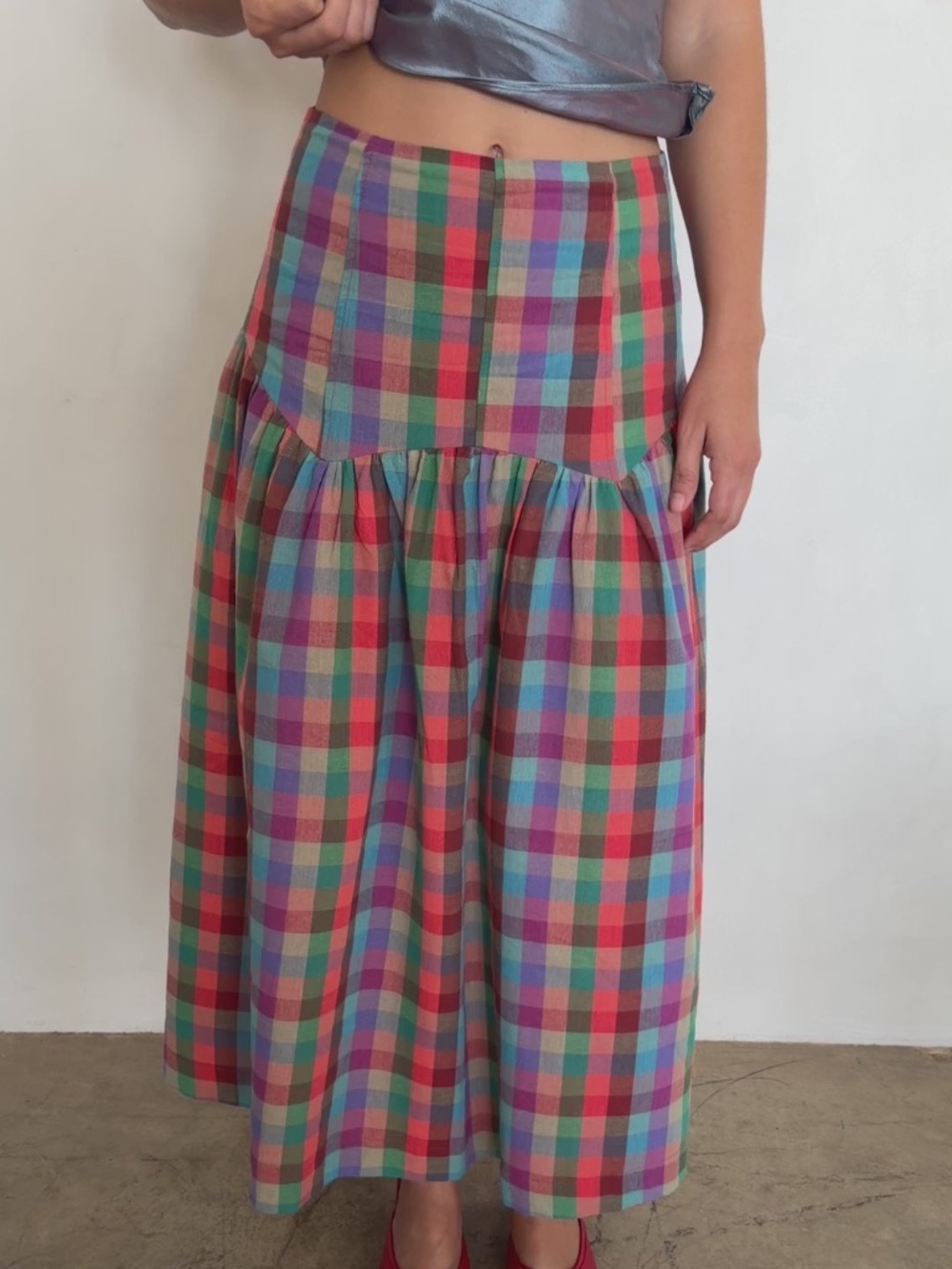 NWT Lisa Says Gah Cotton Gingham Penny Skirt
